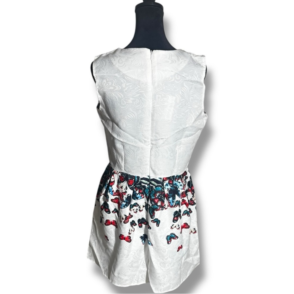 Just Cavalli NWT White with Blue/Red Butterfly Print Sleeveless Mini Dress - Picture 5 of 16